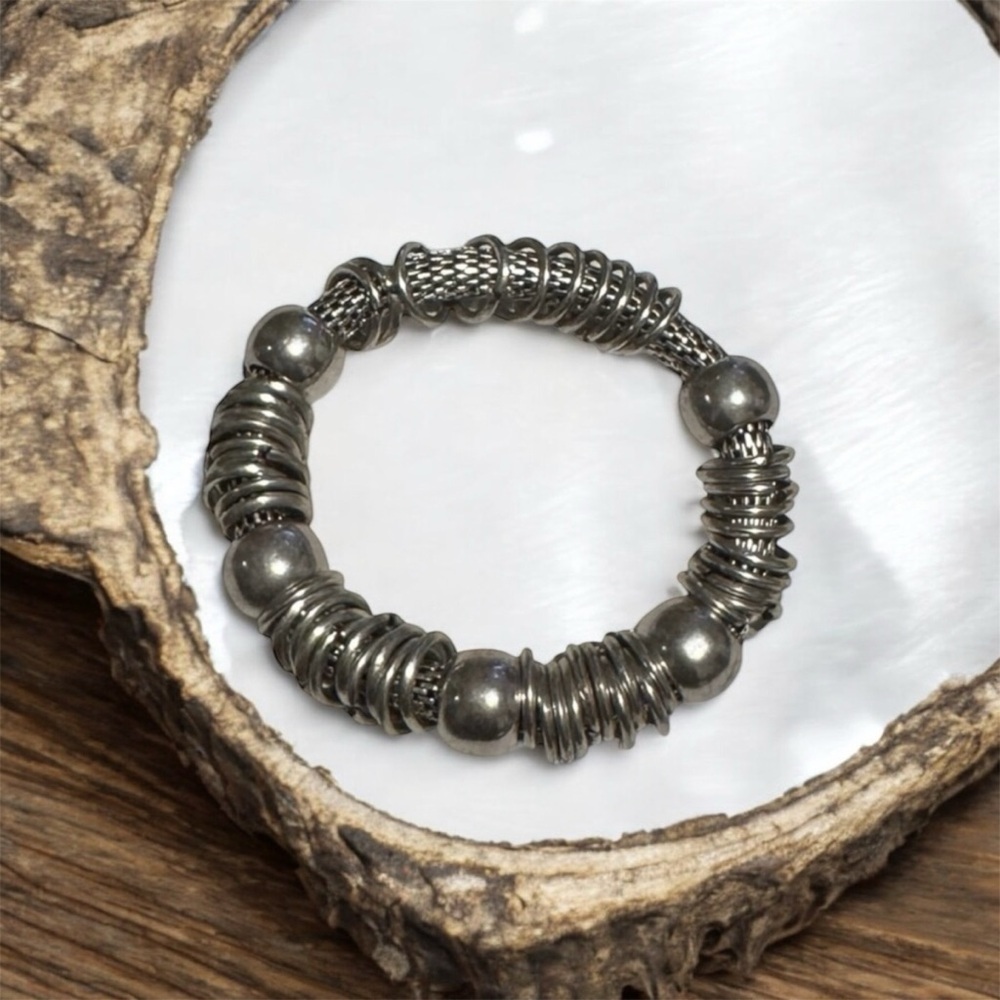 💟💎Vintage Chunky Metal Stretch Bracelet